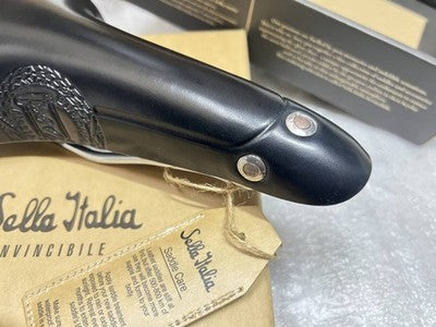 SELLE ITALIA STORICA BLACK LEATHER SADDLE 145 X 295MM CRMO RAIL MADE IN ITALY