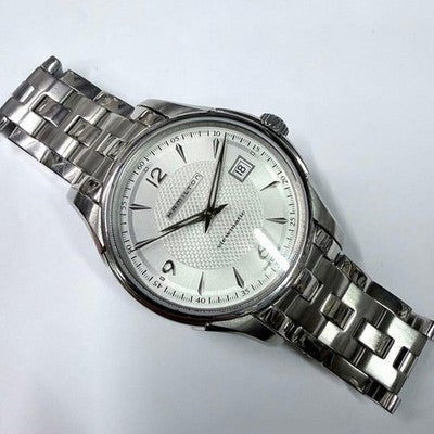 HAMILTON H325150 JAZZMASTER VIEWMATIC AUTOMATIC SKELETON BACK STEEL WATCH USED