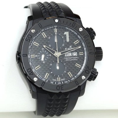 EDOX 01122-37N1-NIN1-S Chronoffshore-1 Black Dial Auto Chronograph 46mm Used