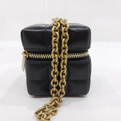 YVES SAINT LAURENT QUILTED LEATHER ACCESSORY POUCH BLACK YSL MINI BAG UNUSED