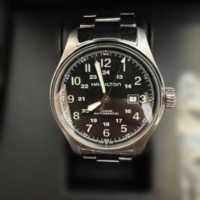 HAMILTON KHAKI FIELD AUTO H706250 BLACK DIAL AUTOMATIC MEN'S WATCH 44MM