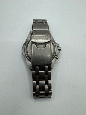 SEIKO GRAY GHOST 5M63-0B40 PROSPEX KINETIC TITANIUM BLACK DIAL MEN'S WATCH AS IS