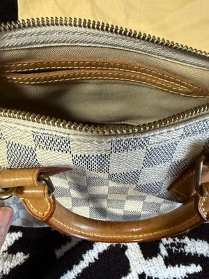 LOUIS VUITTON DAMIER AZUR SPEEDY BANDOUILIERE 25 SHOULDER BAG W/STORAGE BAG