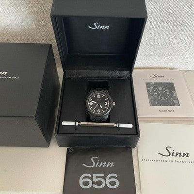 SINN 656S AUTOMATIC BLACK PVD PILOT WATCH MENS BOXED DISCONTINUED MODEL