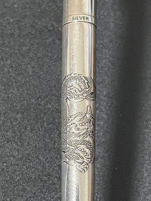 PILOT ROLLERBALL PEN LAUREATE STERLING SILVER CAP TYPE USED DRAGON EXCELLENT