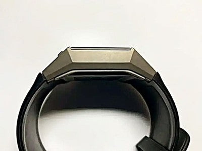 JUNGHANS MEGA1000 ALL TITANIUM MEN'S WATCH SQUARE FACE SILICONE BAND DIGITAL