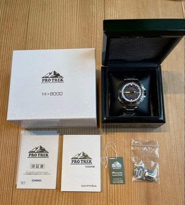 CASIO PROTREK MANASLU PWX-8000T-7JR 14 SUMMITTER LIMITED TITANIUM SOLAR
