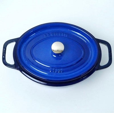 STAUB PICO COCOTTE OVAL 27CM ROYAL BLUE CAST IRON DUTCH OVEN VINTAGE JAPAN