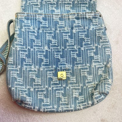 FENDI DENIM ZUCCA MAMMA BUCKET SHOULDER BAG - RARE FASHION ITEM FOR WOMEN