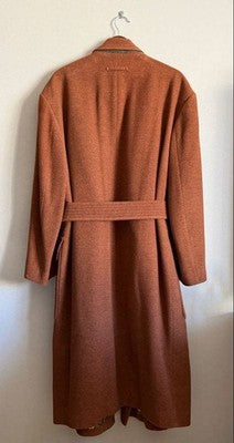 JEAN PAUL GAULTIER HOMME SILK BLEND ALPACA LONG COAT MEN SIZE 48 EXCELLENT USED
