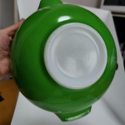 PYREX CHRISTMAS HOLLY CINDERELLA BOWL GREEN MERRY CHRISTMAS HAPPY NEW YEAR