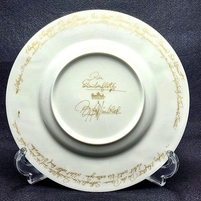 ROSENTHAL MAGIC FLUTE GOLD PLATE 22CM SET OF 6 PORCELAIN DINNER PLATES NEAR MINT
