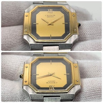 SEIKO CREDOR 9300-5320 MEN'S WRISTWATCH 18K 14K GOLD DIAL QUARTZ FROM JAPAN