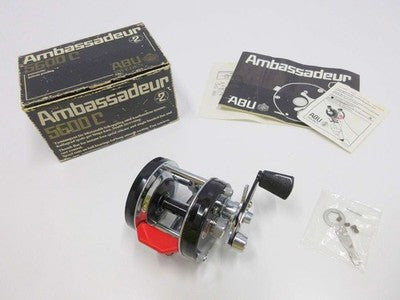 ABU AMBASSADOR 5600C RED TONGUE 761200 BAITCASTING REEL FISHING NEAR MINT