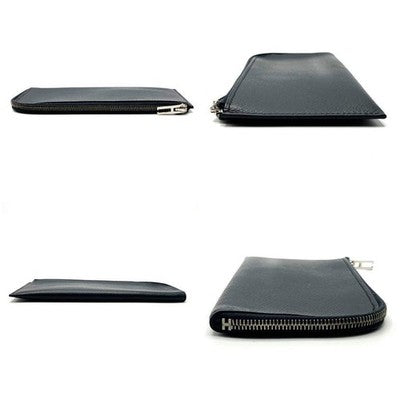 HERMES REMIX COMBINE L ZIP LONG WALLET POUCH BLUE EXCELLENT STAMP D JAPAN