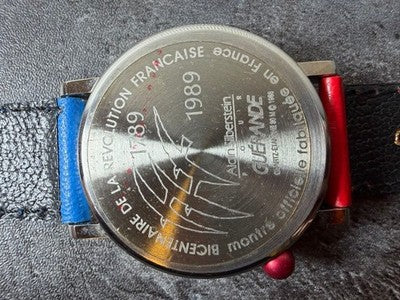 ALAIN SILBERSTEIN GUERANDE REPUBLIQUE FRANCAISE 1789-1989 QUARTZ WATCH TRICOLOR