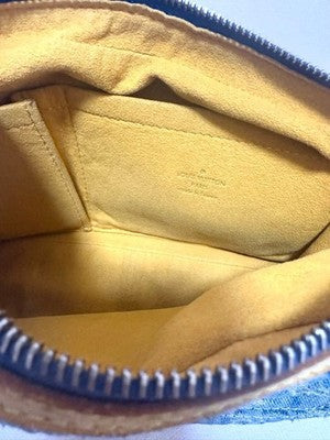 LOUIS VUITTON MONOGRAM DENIM BUM BAG/ WAIST BAG/BODY BAG, BLUE, GENUINE, FRANCE