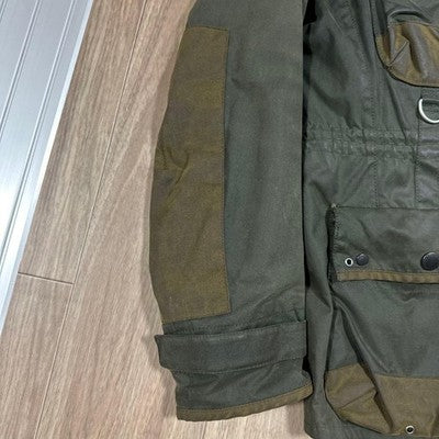 BARBOUR X TOKITO BEACON HERITAGE MILITARY WAXED JACKET OLIVE GREEN SIZE SMALL