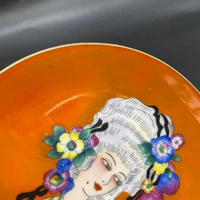 OLD NORITAKE ART DECO MADAME DE POMPADOUR DECORATIVE PLATE PORTRAIT LADY 16CM