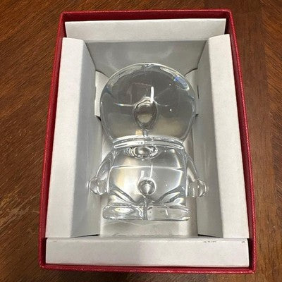 BACCARAT DORAEMON CRYSTAL FIGURINE CLEAR GLASS COLLECTIBLE FIGURE JAPAN USED