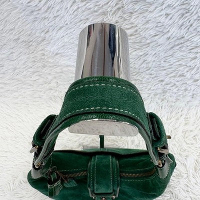 COACH OLD COACH SUEDE HOBO ONE SHOULDER BAG GREEN LEATHER TASSEL BAG
