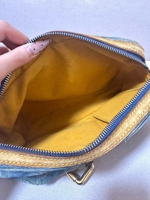 LOUIS VUITTON MONOGRAM DENIM BUM BAG/ WAIST BAG/BODY BAG, BLUE, GENUINE, FRANCE