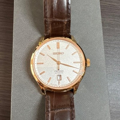 SEIKO PRESAGE SARY142 AUTOMATIC PINK GOLD WHITE DIAL 4R35 JAPAN MEN WATCH BOXED