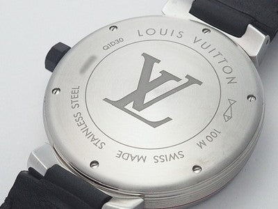 LOUIS VUITTON TAMBOR GRAPHITE GMT Q1D30 SS GRAY MEN'S AUTOMATIC WRISTWATCH USED