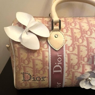 CHRISTIAN DIOR TROTTER MINI BOSTON FLOWER PINK BAG FASHION ITEM 2003 AUTH