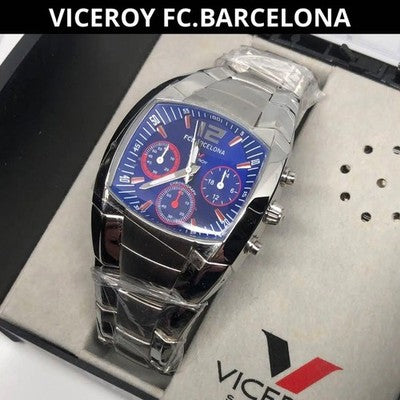 VICEROY FC BARCELONA CHRONOGRAPH 43767 BLUE & SILVER WORKING WELL SPORTS WATCH