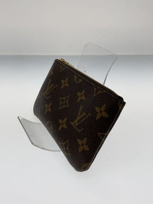LOUIS VUITTON POCHETTE CLÉ M13559 CARD KEY CASE BROWN MONOGRAM LEATHER