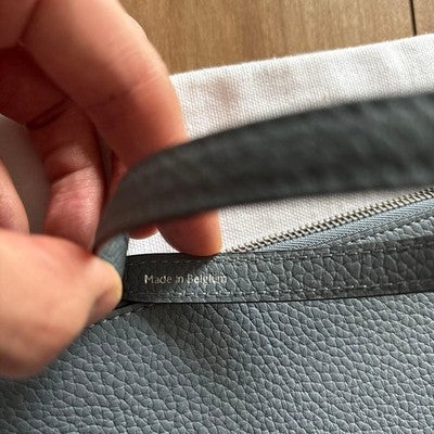 DELVAUX CLUTCH BAG - GRAY LEATHER - EXCELLENT CONDITION - MADE IN BELGIUM
