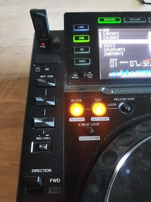 PIONEER CDJ-2000 PROFESSIONAL DJ MULTI PLAYER - E-8709 ERROR CLEAR, NEW CABLES