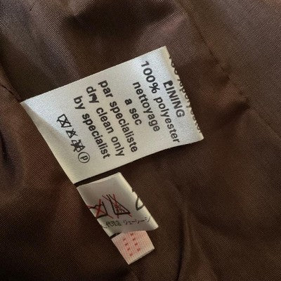 CELINE LAMBSKIN COLLARLESS LEATHER JACKET BROWN WOMEN VINTAGE EXCELLENT CLEAN OK