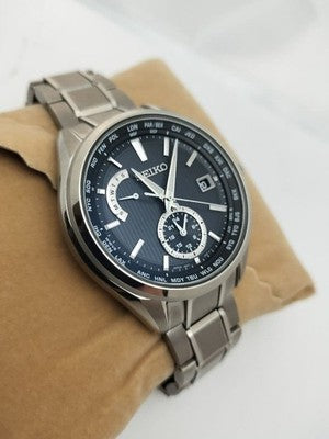 SEIKO BRIGHTZ 8B63 RADIO CONTROLLED SOLAR WORLD TIME TITANIUM WATCH SAGA287 NEW