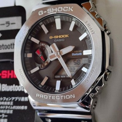 CASIO G-SHOCK FULL METAL GM-B2100SD-1CJF BLUETOOTH TOUGH SOLAR SILVER WATCH
