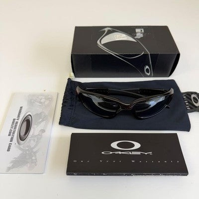 OAKLEY NEW STRAIGHT JACKET BLOOD SKULL BLACK IRIDIUM RARE STRETCH SKULL LOGO BOX