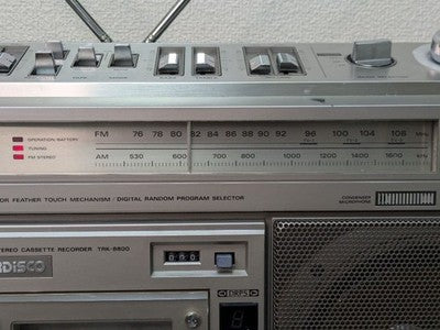 HITACHI PADISCO TRK-8800 VINTAGE BOOMBOX RADIO CASSETTE PLAYER 1980S JAPAN