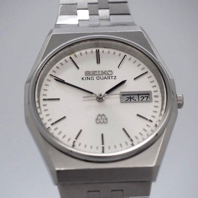 SEIKO KING QUARTZ TWIN QUARTZ 9443-7000 WHITE DIAL MENS WATCH JDM VINTAGE 1980