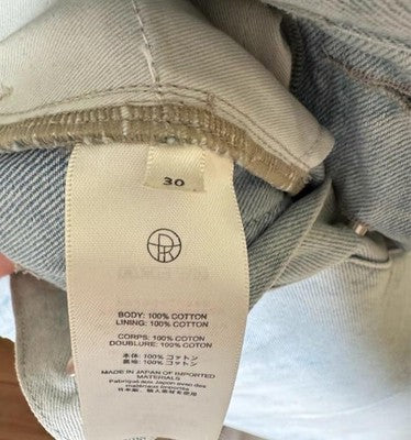 THE ROW BURT COTTON DENIM JEANS ICE BLUE MEN SIZE 30 MADE IN JAPAN USED