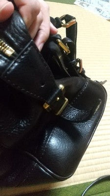 BURBERRY PRORSUM BOSTON BAG SHOULDER BAG LEATHER NOVA CHECK PATTERN USED