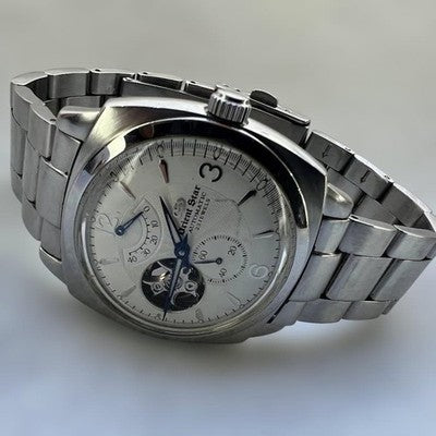 ORIENT STAR WZ0011FH OPEN HEART AUTOMATIC WATCH WHITE GUILLOCHE DIAL CUSHION