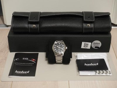 HANHART PREVENTOR HD12 AUTOMATIC BLACK DIAL 39MM MEN'S WATCH GERMANY BOXED