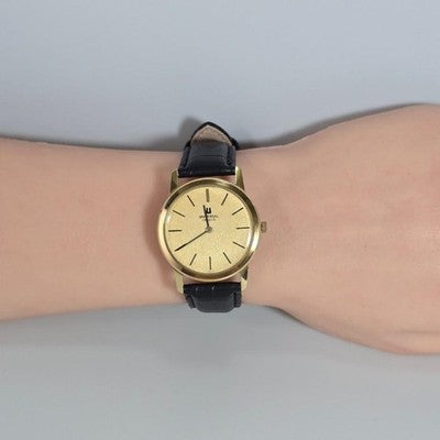 UNIVERSAL GENEVE 542136 VINTAGE MANUAL WIND LINEN DIAL GOLD PLATED WATCH