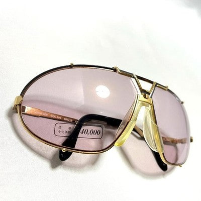CAZAL SUNGLASSES 906 GOLD AUTH VINTAGE 90'S UNUSED W/REPLACEMENT LENS, CASE, BOX