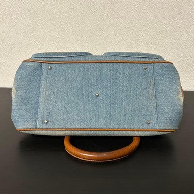 CHRISTIAN DIOR BY GALLIANO DENIM HAND BAG BLUE CD LOGO AUTHENTIC JAPAN