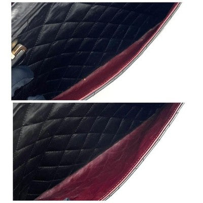CHANEL MATELASSE LAMBSKIN CHAIN SHOULDER BAG BLACK COCO MARK QUILTED FLAP PURSE