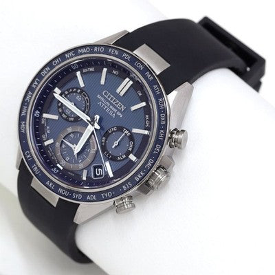 CITIZEN CC4050-18L Attesa Act Line Blue Dial Titanium Quartz Excellent /w Box