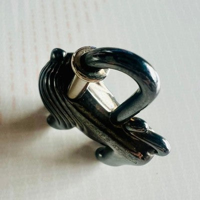 HERMES 1997 MARGIELA ERA LION CADENA CHARM PALLADIUM SILVER LIMITED EDITION