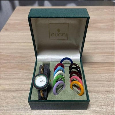 GUCCI CHANGEABLE BEZEL 11/12.2 VINTAGE WATCH FULL SET QUARTZ LADIES RARE